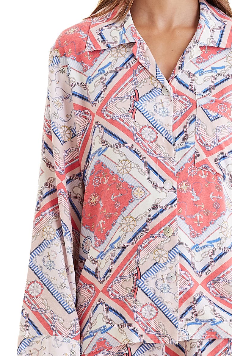 Papinelle Marine Cosy Print Pajamas, Alternate, color, 