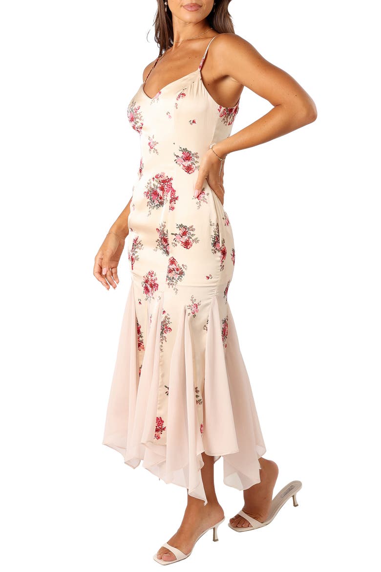 Cinta Floral Midi Dress, Alternate, color, WHITE
