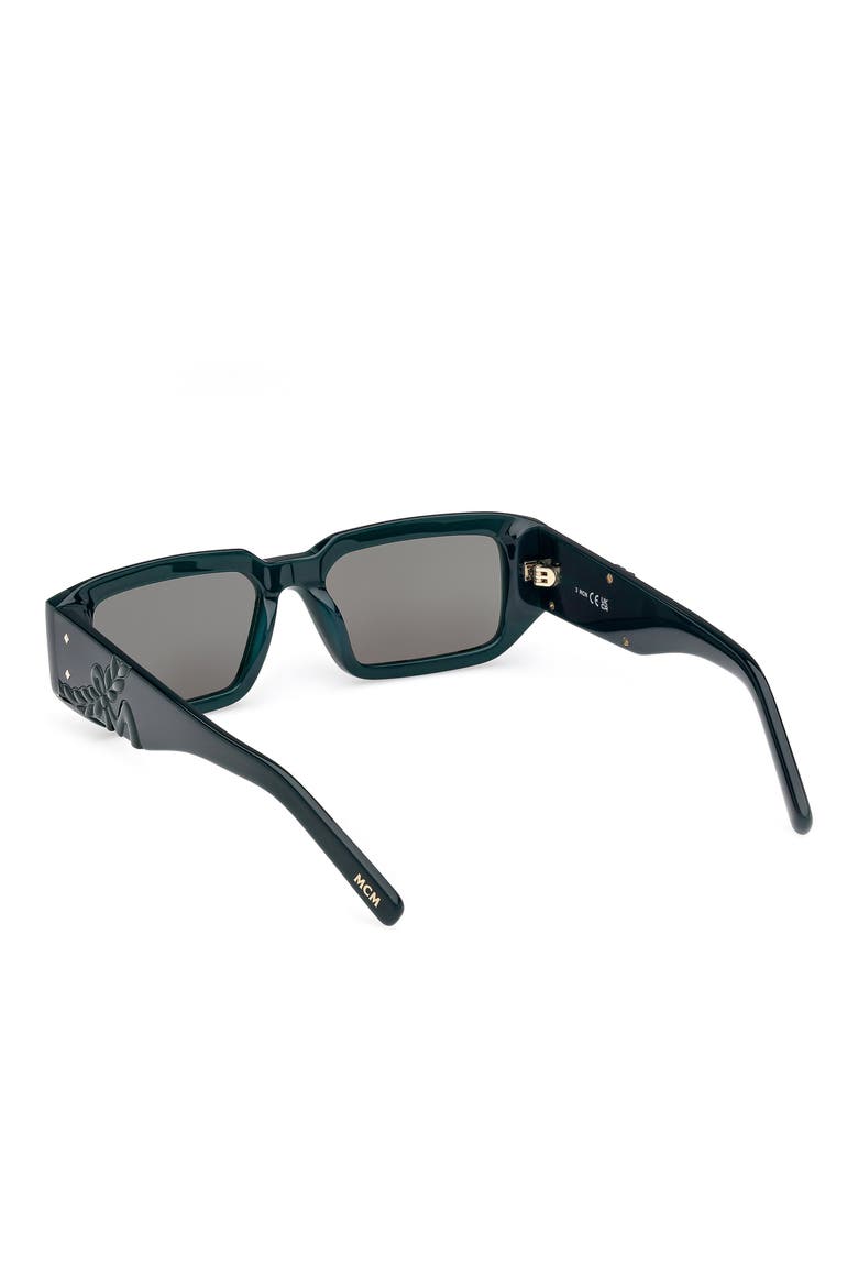 53mm Rectangular Sunglasses, Alternate, color, SHINY DARK GREEN / GREEN