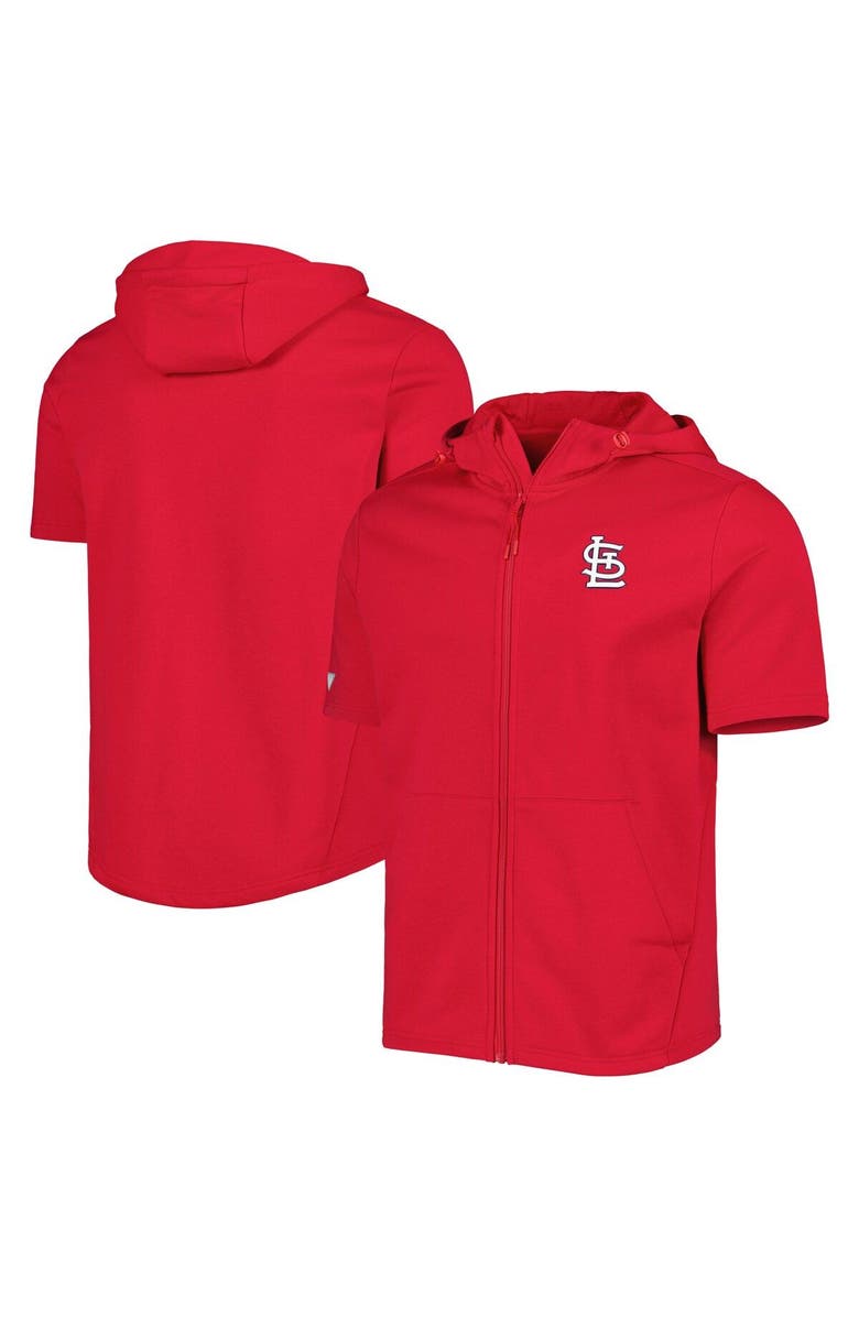 LEVELWEAR Men's Levelwear Red St. Louis Cardinals Recruit Full-Zip Short Sleeve Hoodie, Main, color, Red