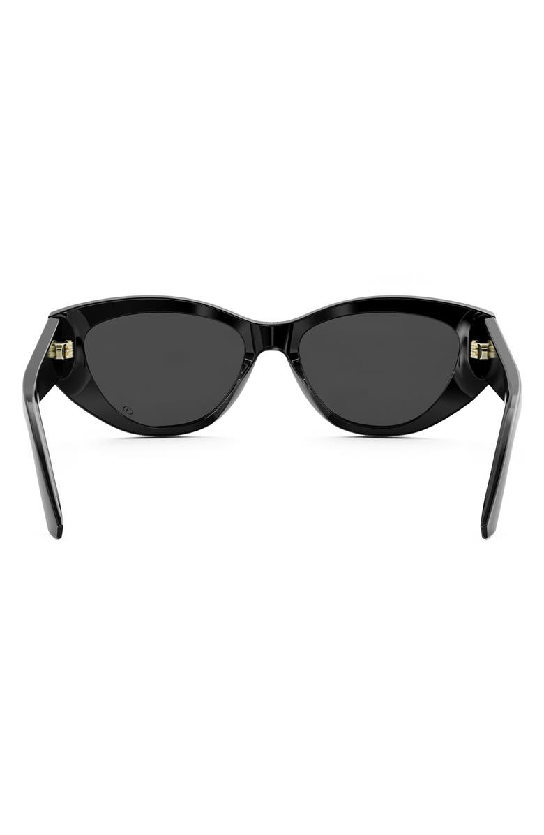 DIOR 'DiorGlow B1I 53mm Cat Eye Sunglasses, Alternate, color, Shiny Black / Smoke