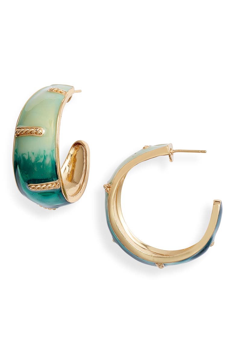 Idra Hoop Earrings, Main, color, GREEN