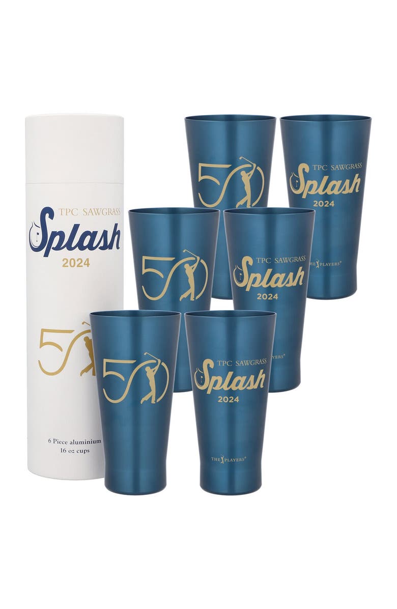 ATLANTIC GROUP DISTRIBUTION THE PLAYERS 50th Anniversary Sawgrass Splash Aluminum Cup Six-Pack, Main, color, Navy