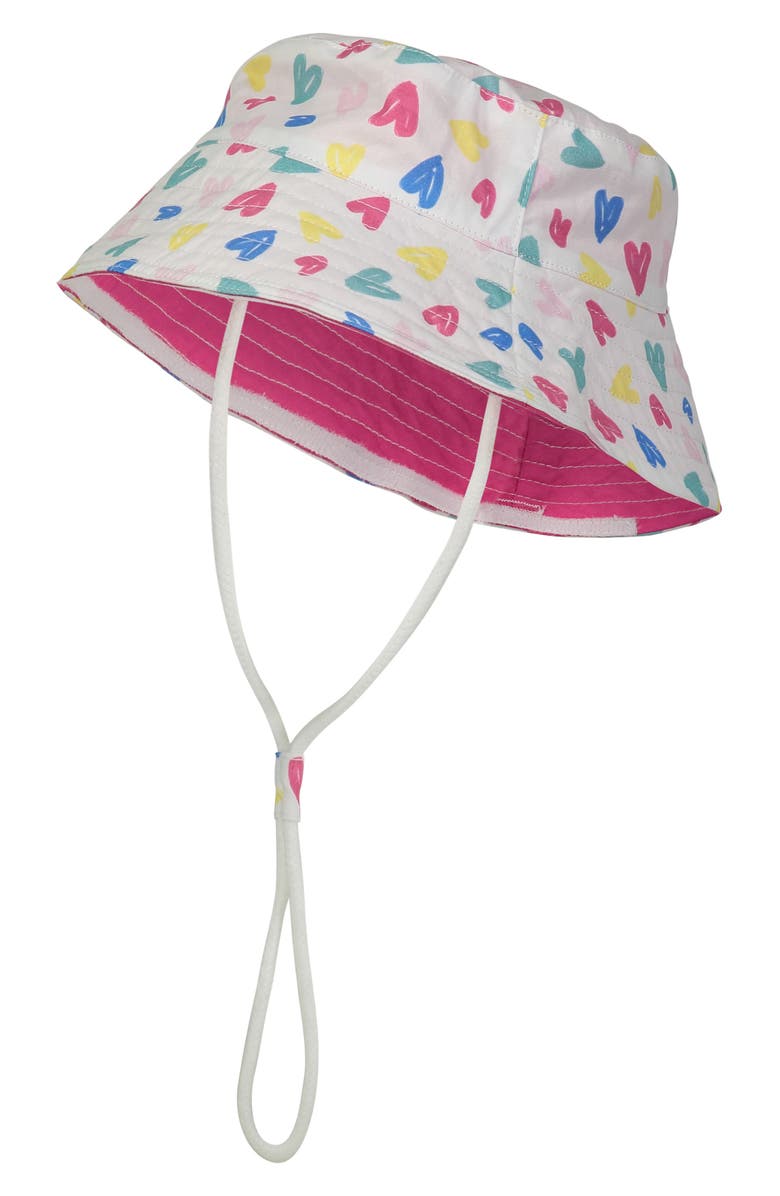 Andy & Evan Reversible Heart Print Bucket Hat with Removable Shield, Alternate, color,