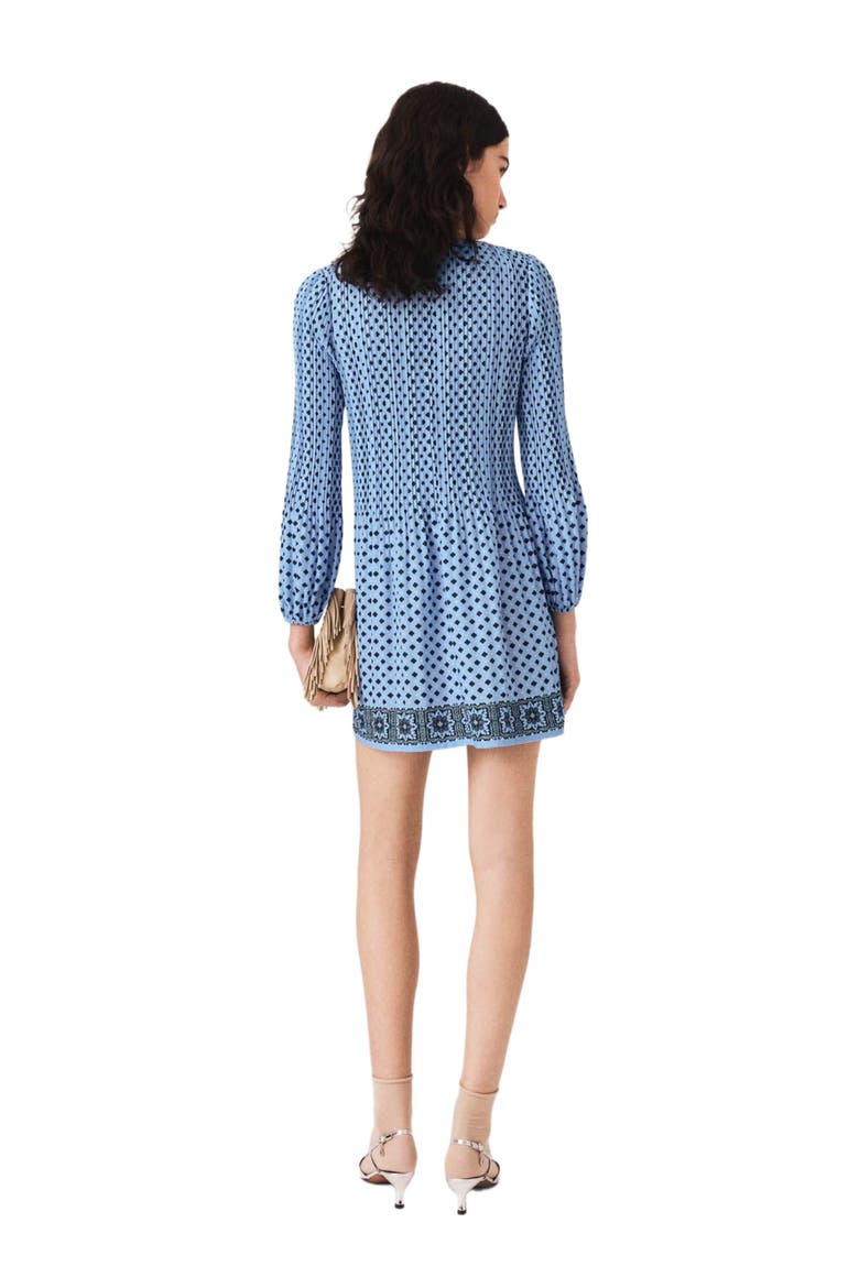 Patterned pleated dress, Alternate, color, Light blue loungewear