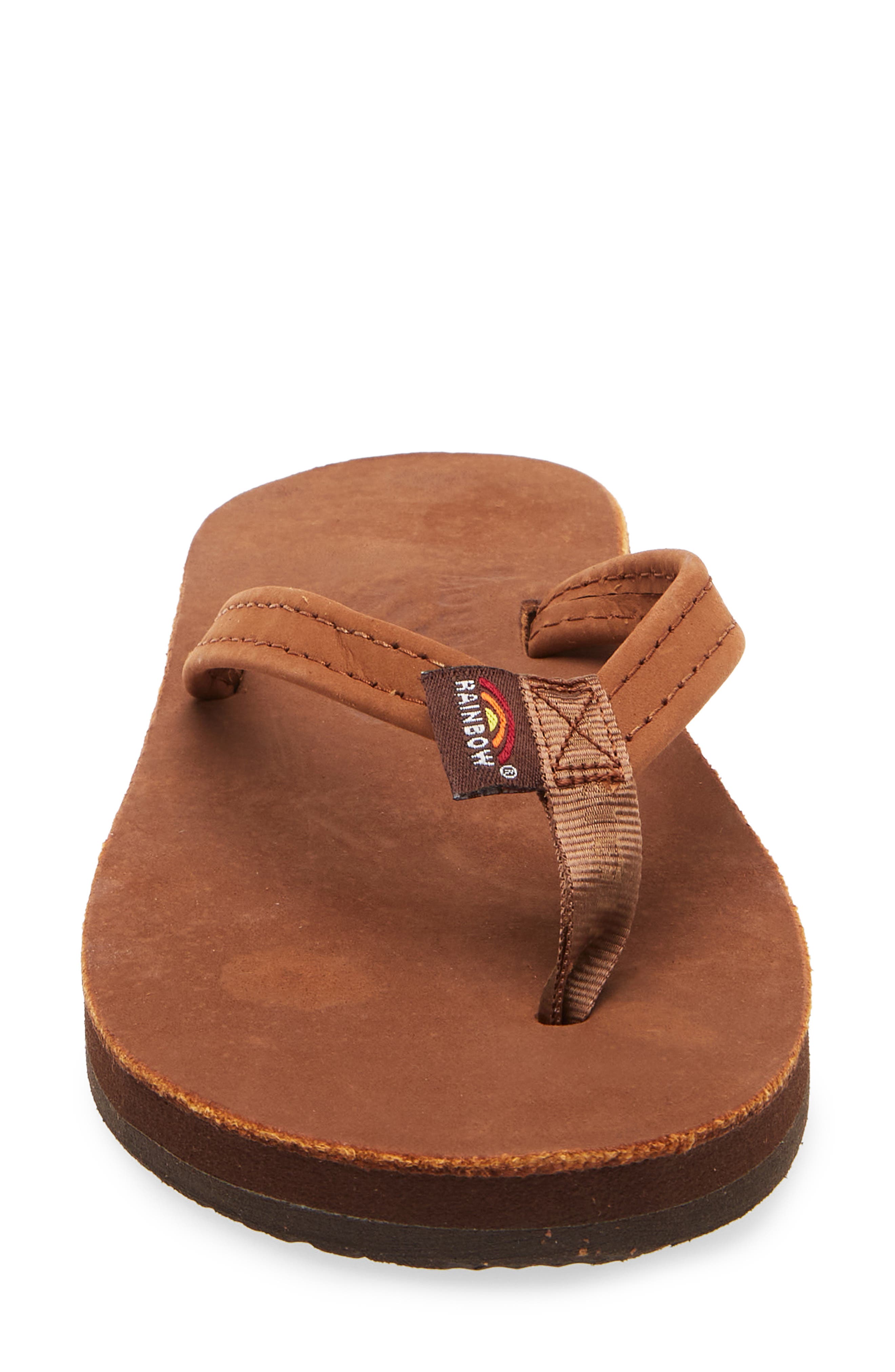 Rainbow<sup>®</sup> Rainbow Narrow Strap Sandal, Alternate, color, Redwood