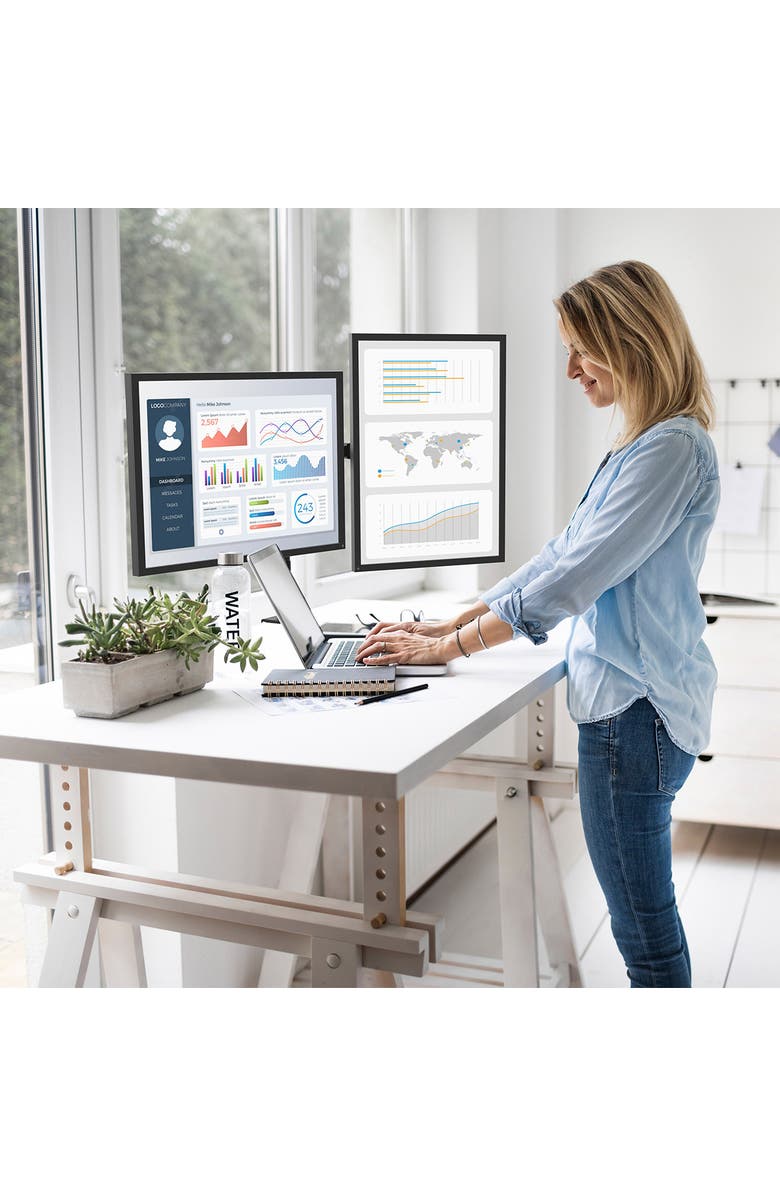 Kanto DML2000 Fully Adjustable Dual Arm Desktop Monitor Mount, Alternate, color, Black