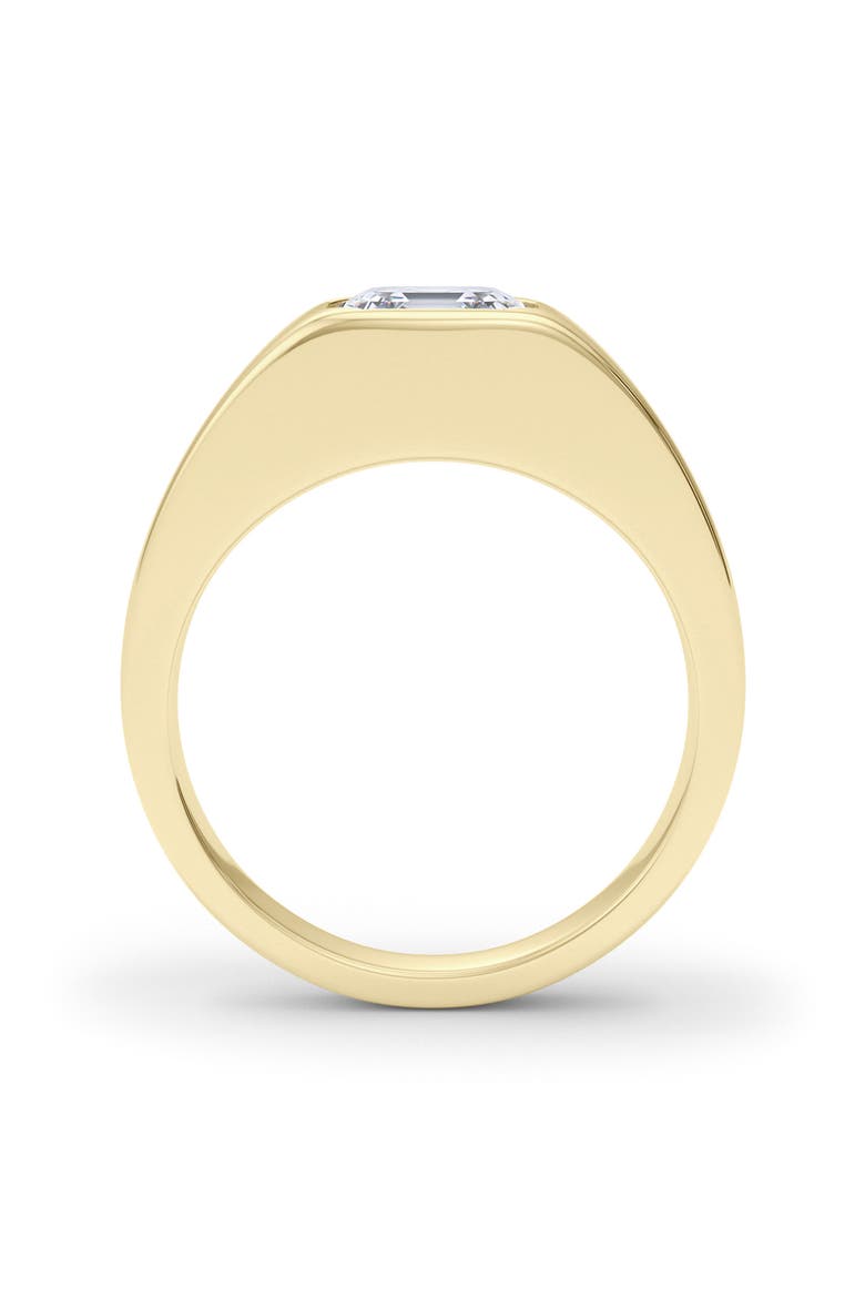 Men's Asscher Cut Lab Created Diamond Signet Ring, Alternate, color, 18K YELLOW GOLD