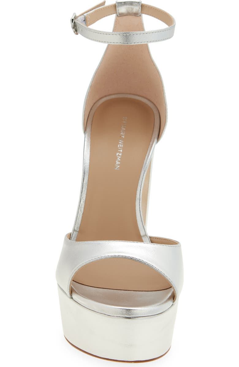 Stuart Weitzman Pamela Metallic Platform Sandal, Alternate, color,