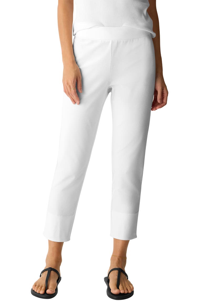 Slit Back Slim Crop Pants, Main, color, WHITE