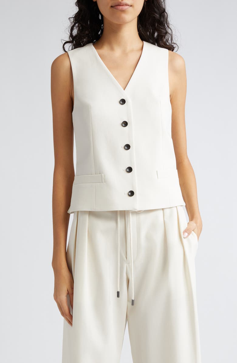 Maria McManus Organic Cotton Tailored Vest, Main, color, Ivory