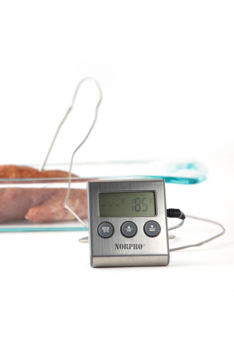 Digital Probe Thermometer/Timer, Alternate, color, Silver