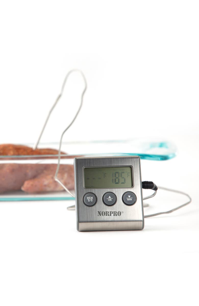 Norpro Digital Probe Thermometer/Timer, Alternate, color, Silver
