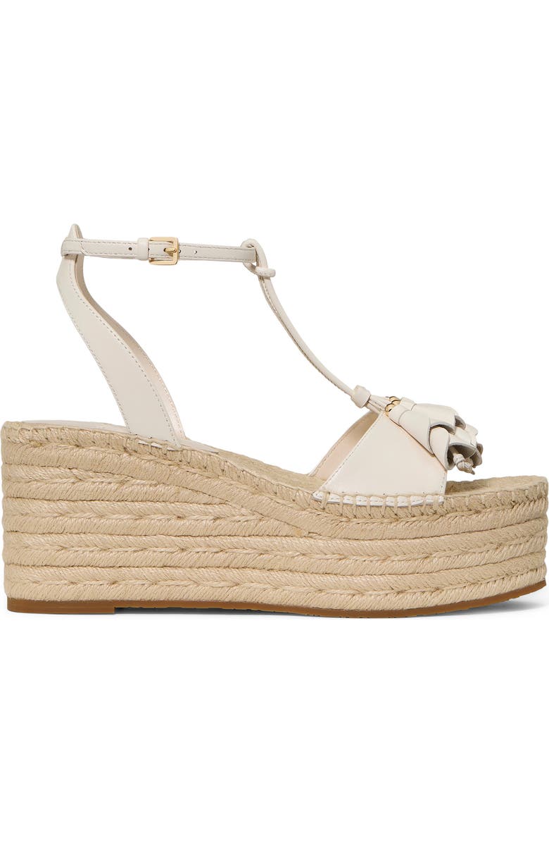 Kate Spade New York ankle strap espadrille platform wedge sandal, Alternate, color, Cream.