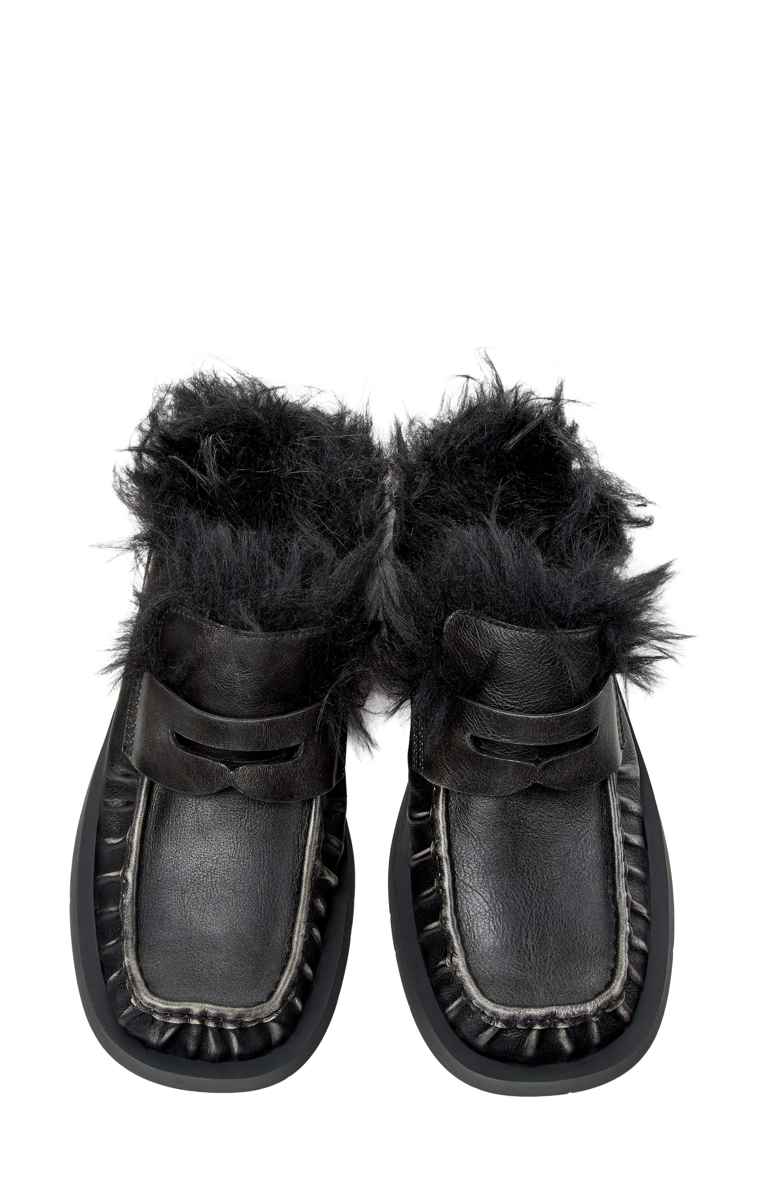 Mil-1978 Leather Mule with Genuine Shearling Trim, Alternate, color, BLACK MULTI