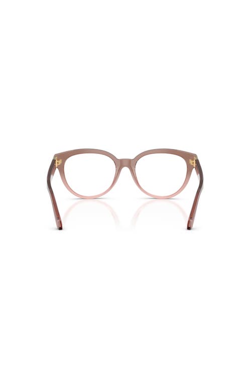 Versace 53mm Round Optical Glasses In Brown