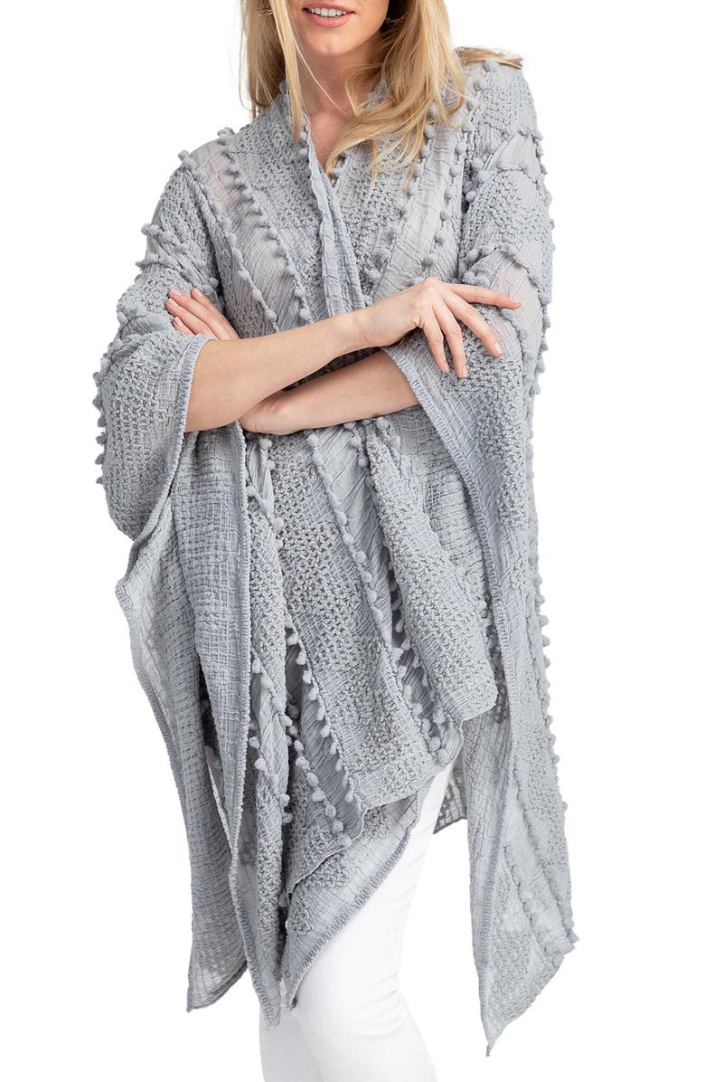 SAACHI Sheer Pompom Duster, Main, color, Grey