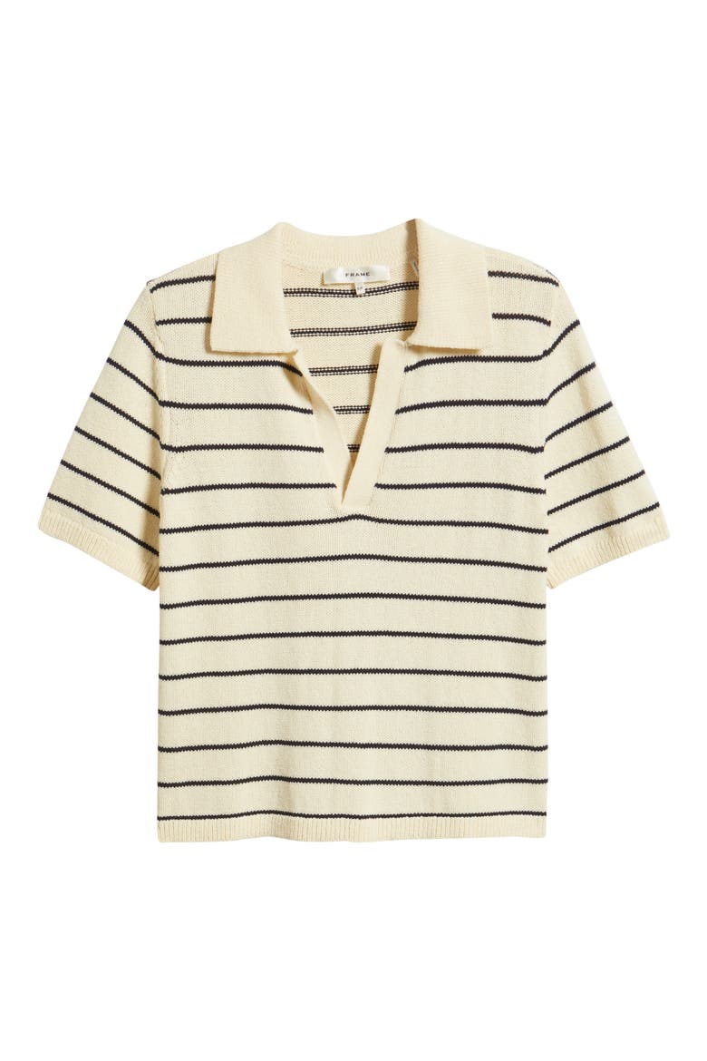 The Stripe Polo Top, Alternate, color, CREAM MULTI