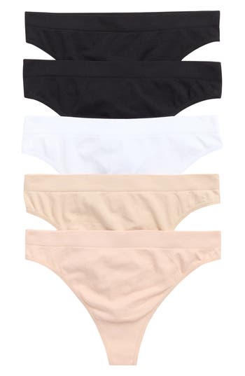 Nordstrom Rack 5-pack Everyday Seamless Thongs In Multi
