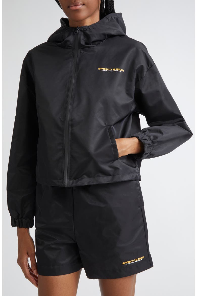 Bold Health Nylon Windbreaker, Alternate, color, BLACK