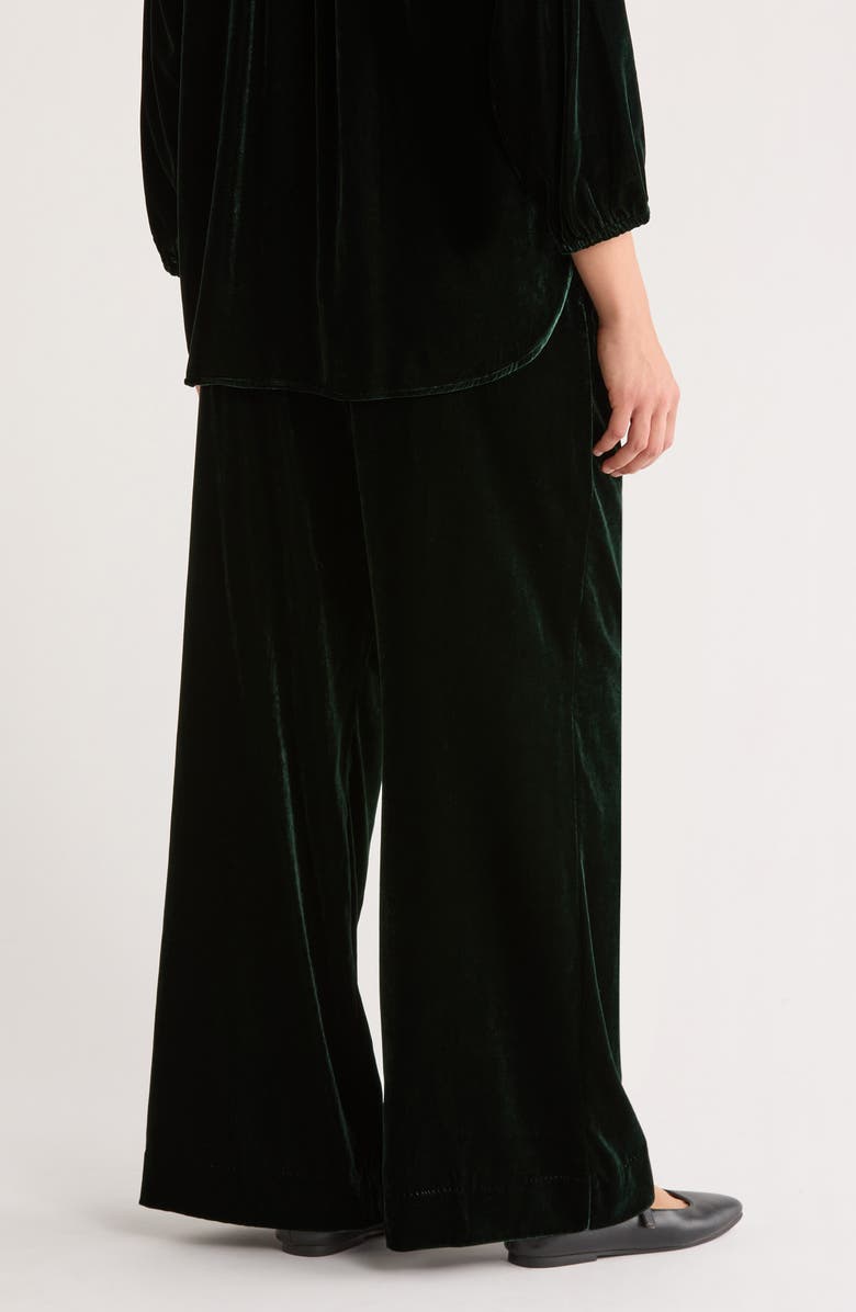 Marine Layer Bella Velvet Drawstring Pants, Alternate, color, Emerald