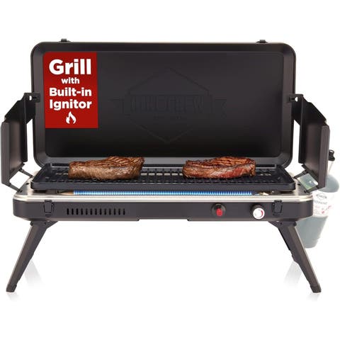 Gas Camping Grill, 13,000 BTU Propane Stove for Camping, Hiking & Camp Kitchens