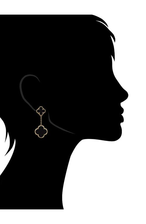 Rivka Friedman 18k Gold Clad Double Clover Drop Earrings In 18k Gold Clad
