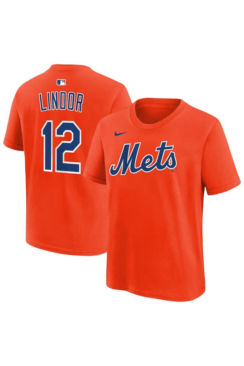 Youth Nike Francisco Lindor Orange New York Mets Name & Number T-Shirt, Main, color, Orange