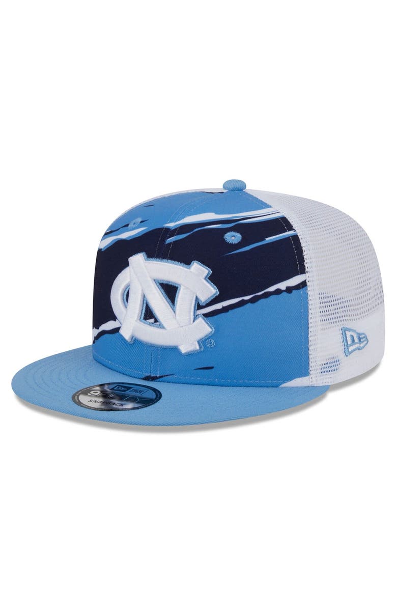 New Era Men's New Era Carolina Blue North Carolina Tar Heels Tear Trucker 9FIFTY Snapback Hat, Main, color, 