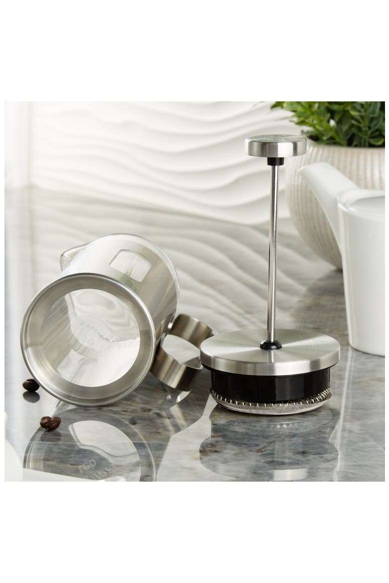 Leo Maestro 12-Ounce Stainless Steel French Press, Alternate, color, SILVER