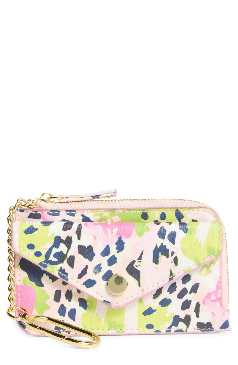 MUNDI SMALL LEATHER GOODS Penny Chain Wallet, Main, color, Mutli Brush Collage