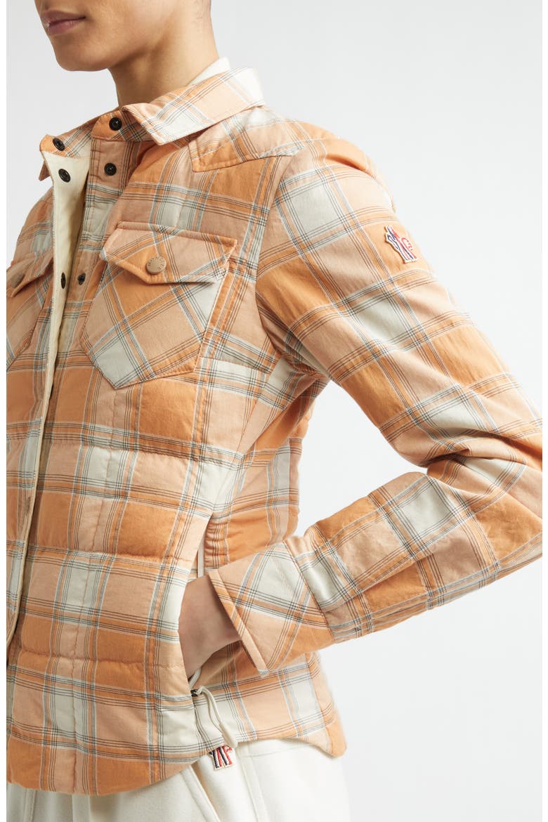 Nangy Quilted Shirt Jacket, Alternate, color, ORANGE CHECK