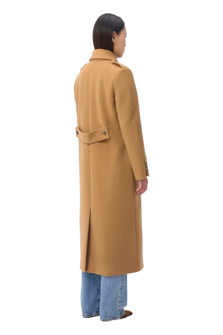 Double-Breasted Cashmere Coat, Alternate, color, almond