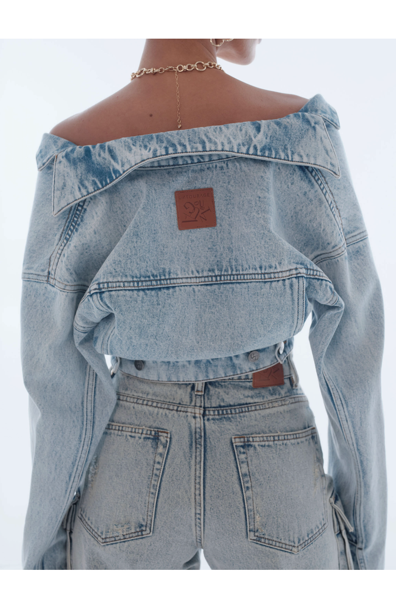 Untourage The Label Webster Crop Jacket, Alternate, color, Denim Blue