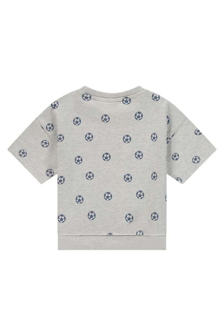 Pullover Short Sleeve Sweat Top, Alternate, color, Light Grey Melee