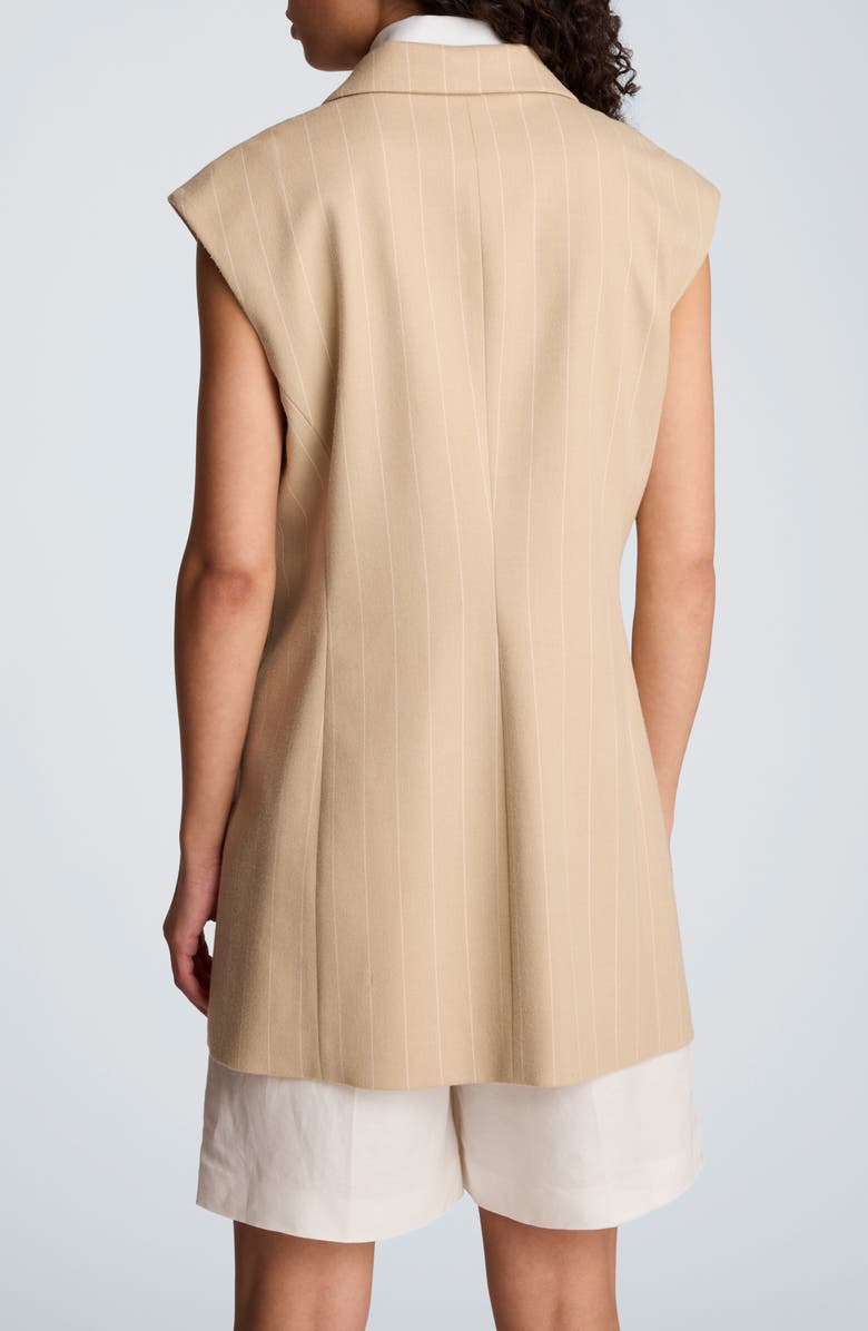 Kenneth Cole Vest Mini Shirtdress, Alternate, color, Tile Stripes Taupe/ Pure White
