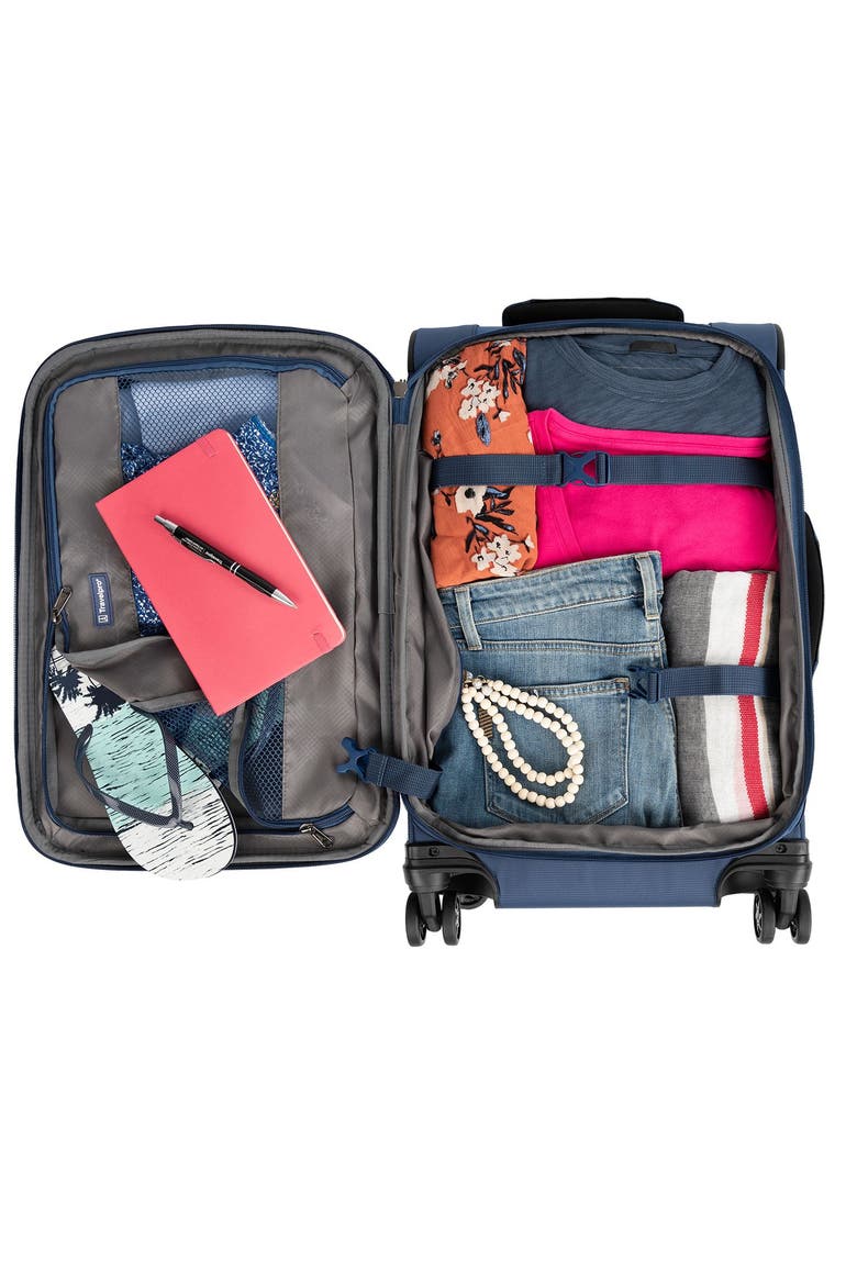 Tourlite Softside Expandable 3 Piece (21"/25"/29") Spinner Luggage Set, Alternate, color, Blue
