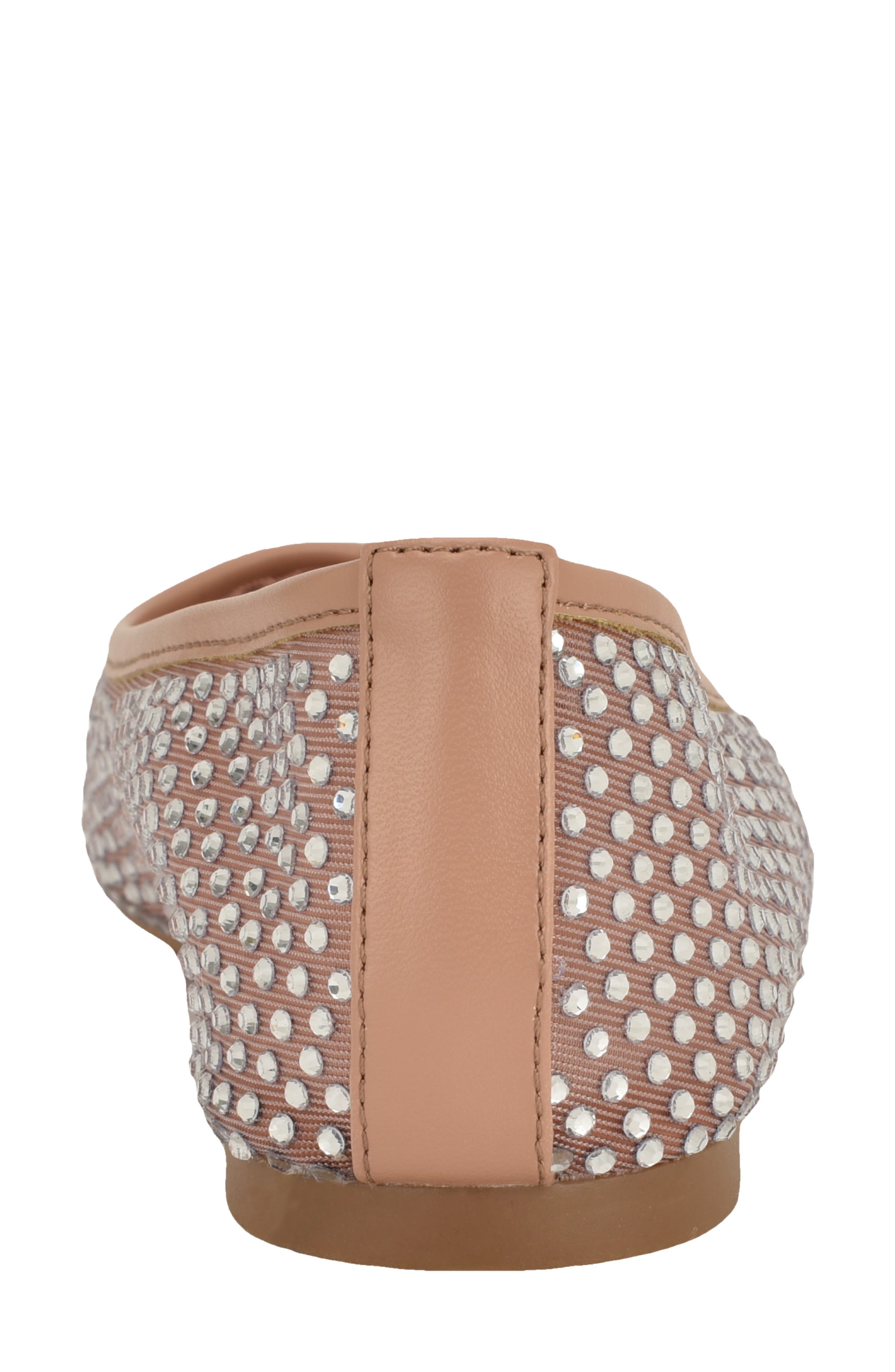 Burnne Studded Mesh Flat, Alternate, color, LIGHT NATURAL