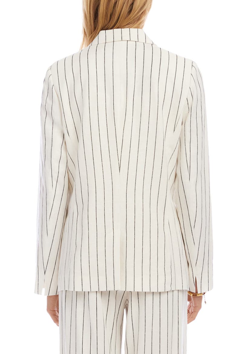 Stripe Linen Blend Blazer, Alternate, color, CREAM