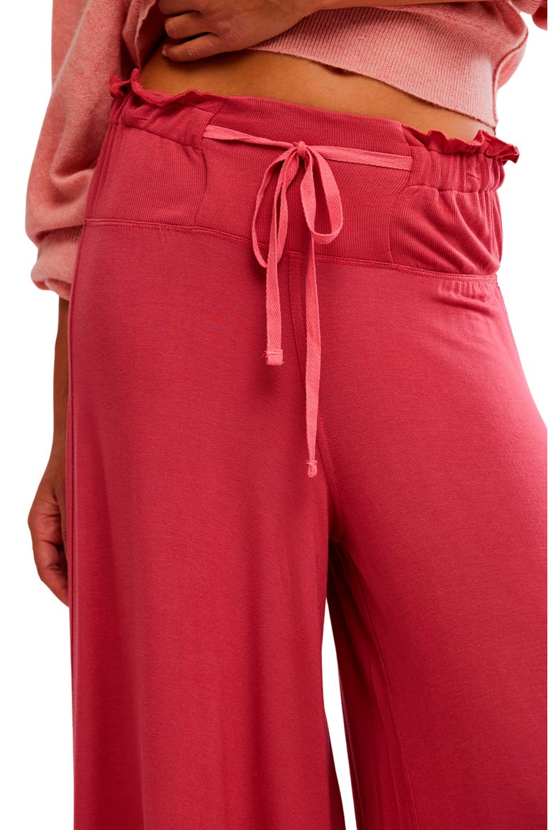 Dream State Wide Leg Lounge Pants, Alternate, color, GARNET ROSE