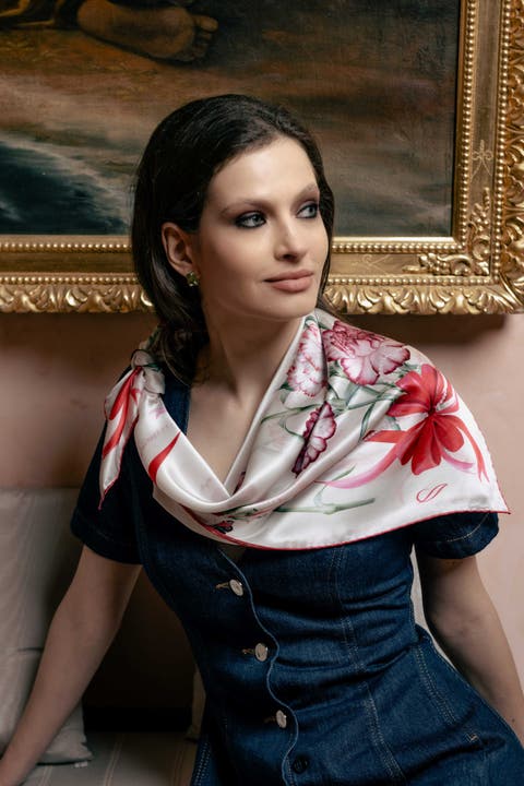 Fior di Mamma - Hand Rolled Silk Foulard for Women