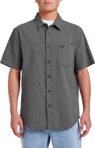 Quiksilver Oxford Stripe Classic Short Sleeve Button-Up Shirt
