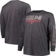 PROFILE Men's Profile Heather Charcoal Texas A&M Aggies Big & Tall Two-Hit Graphic Long Sleeve T-Shirt