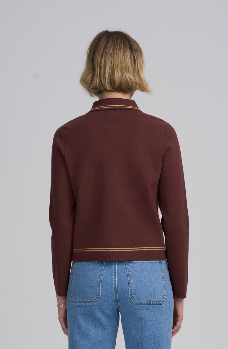 ELLE Collection Fine Gauge Western Cardigan, Alternate, color, Russet/Ivory