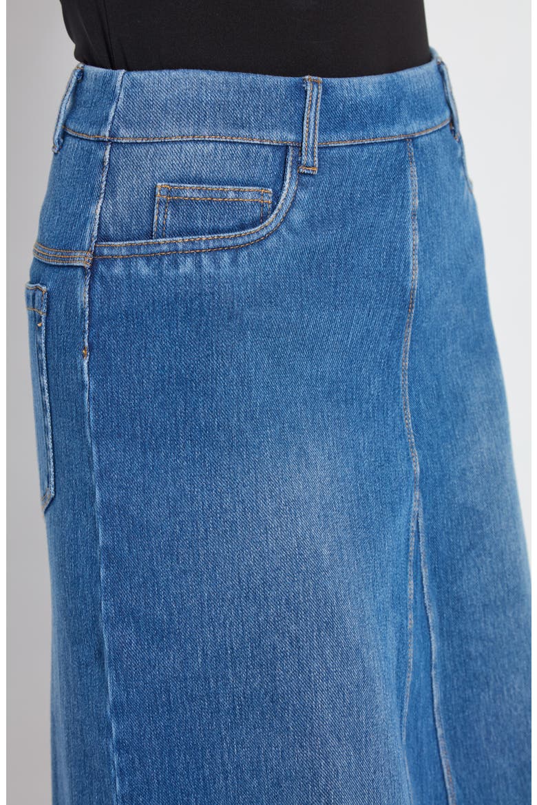 'Lyssentials Bella Denim Skirt, Alternate, color, MID WASH