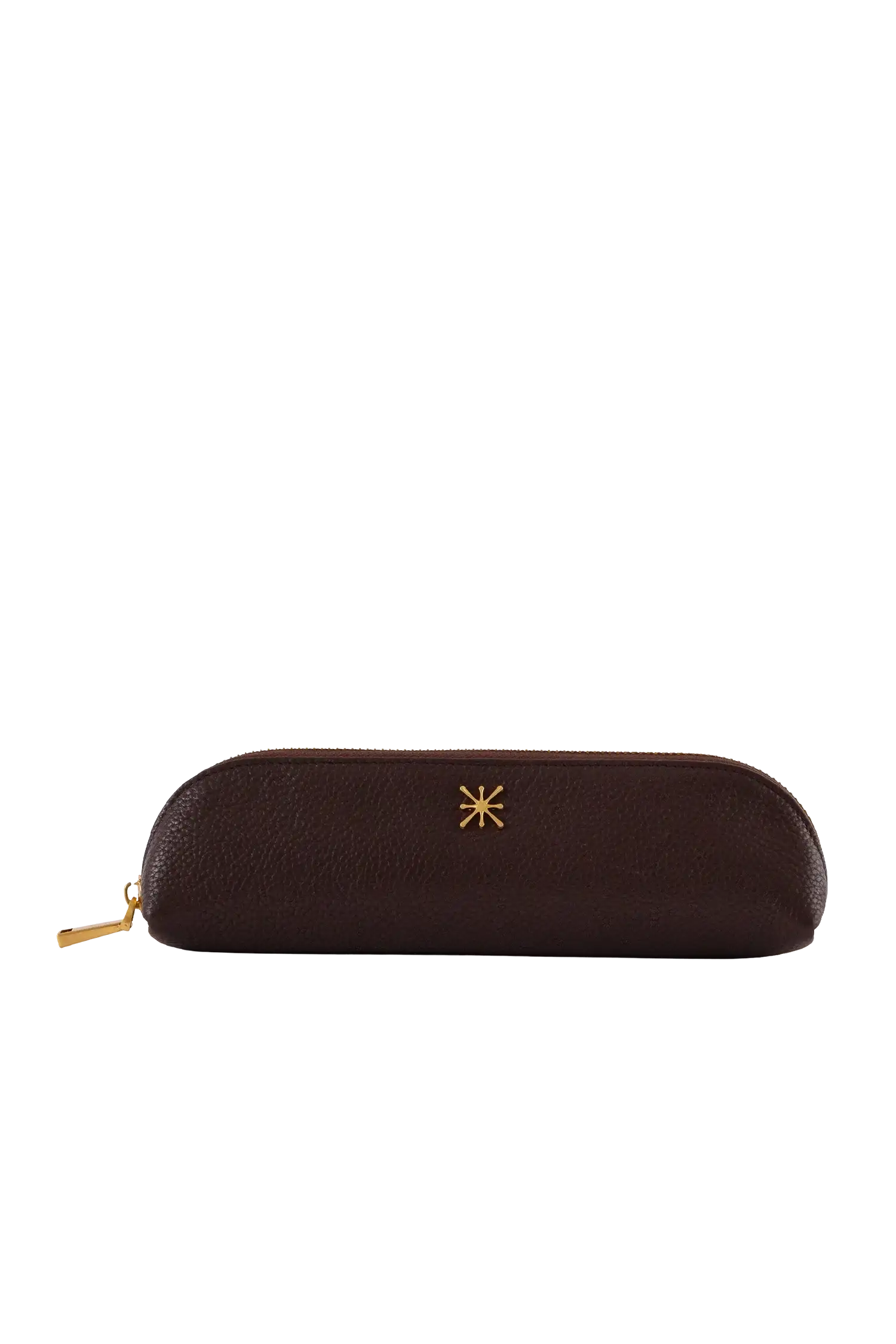 Esthera Leather Pencil Case, Main, color, Coffee Brown
