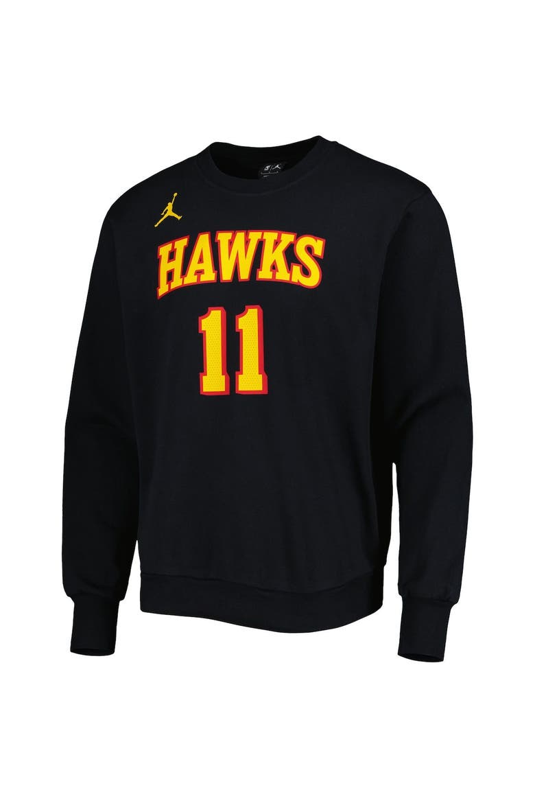 Men's Jordan Brand Trae Young Black Atlanta Hawks Statement Name & Number Pullover Sweatshirt, Alternate, color, Black