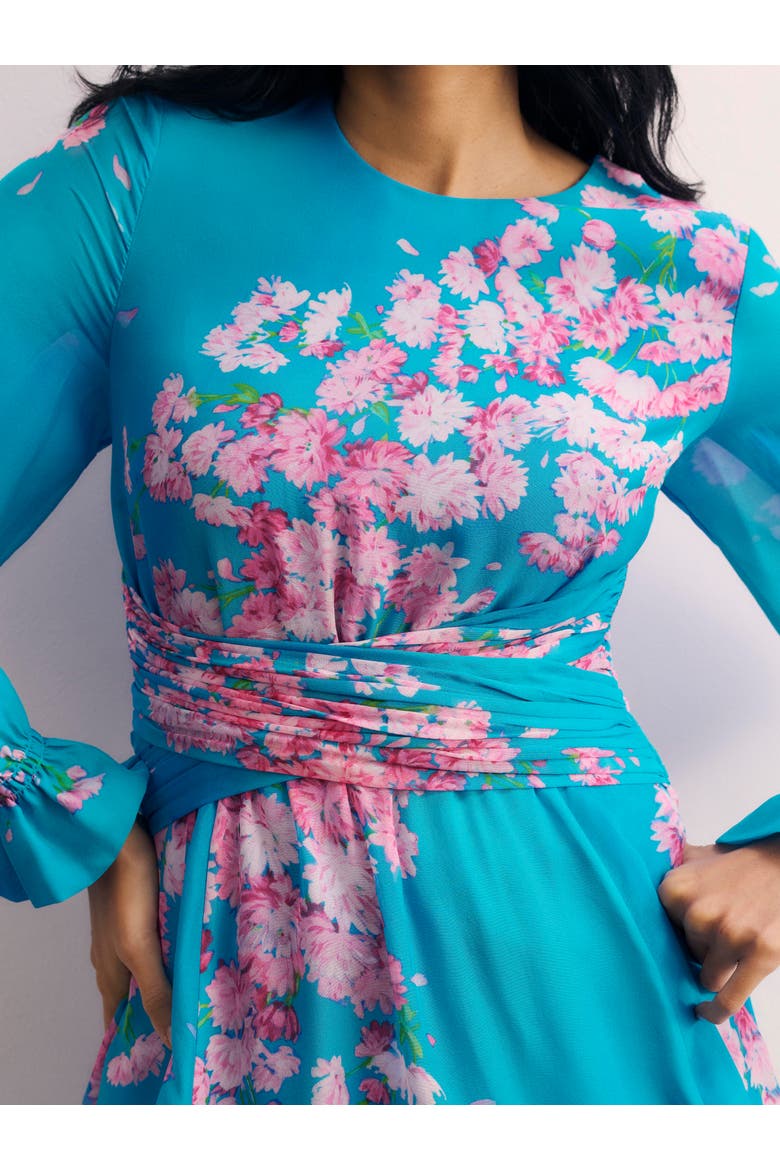 Portofino Silk Chiffon Dress, Alternate, color, Blue