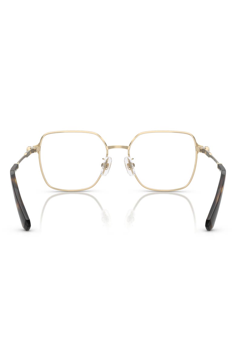 Swarovski 53mm Square Optical Glasses, Alternate, color, Pale Gold