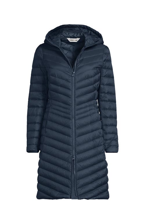 Lands' End Ultralight Packable Long Down Coat In Black